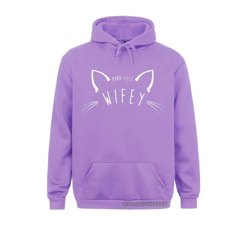 Brand New Men's Sweatshirts Purr-Fect Wifey Harajuku Funny Cute Cat Lover Gift Funny Hoodies Winter Hoods Long Sleeve