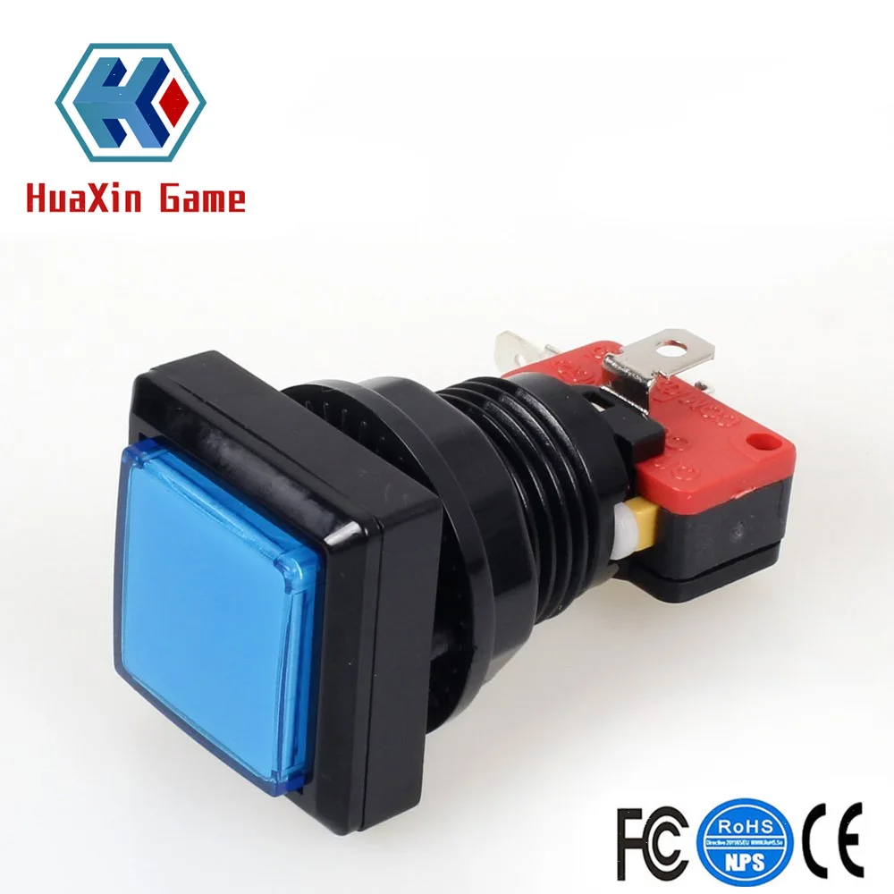5V 12V, Square Shape LED Illuminated Push Button with Micro Switch, Arcade Machine, Gaming Video Game Consoles, Jamma Kit, 10PCS