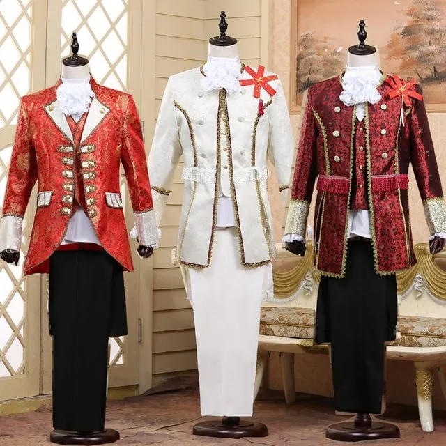 Men's 18th Century Costume Regal Medieval Kings Suit Royal Guard Costume Medieval Renaissance Boy Prince Uniform