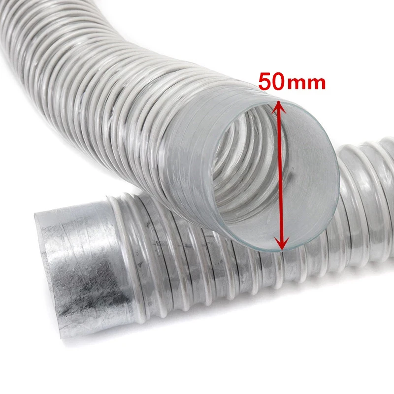 50mm Inner Diameter Vacuum Cleaner Hose Bellows PVC Industrial Dust Collect Pipe Woodworking Engraving Machine Dust Removal Tube image 2