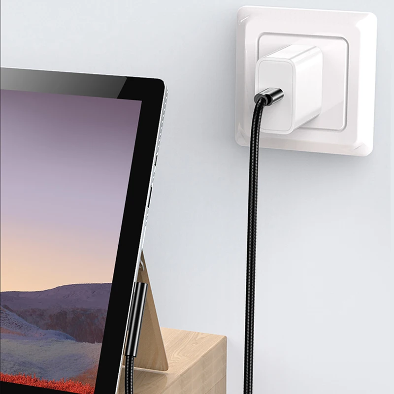 마이크로소프트 서피스 북용 USB C 고속 충전 케이블, 마이크로소프트 서피스 프로 3, 4, 5, 6, 7, 타입 C 전원 어댑터 컨버터, 100W, 5A