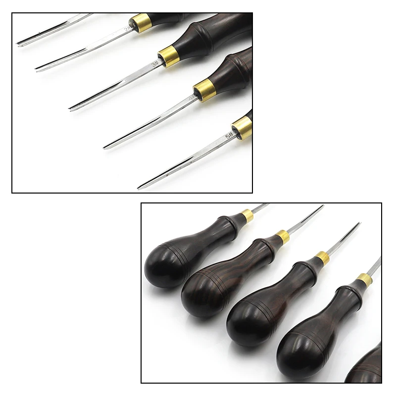 QJH Leather Edge Beveler PRO Skiving Craft Work Tools DC53 Die Steel Ebony Handle Cutter Edger Creaser Skiver available 5Size