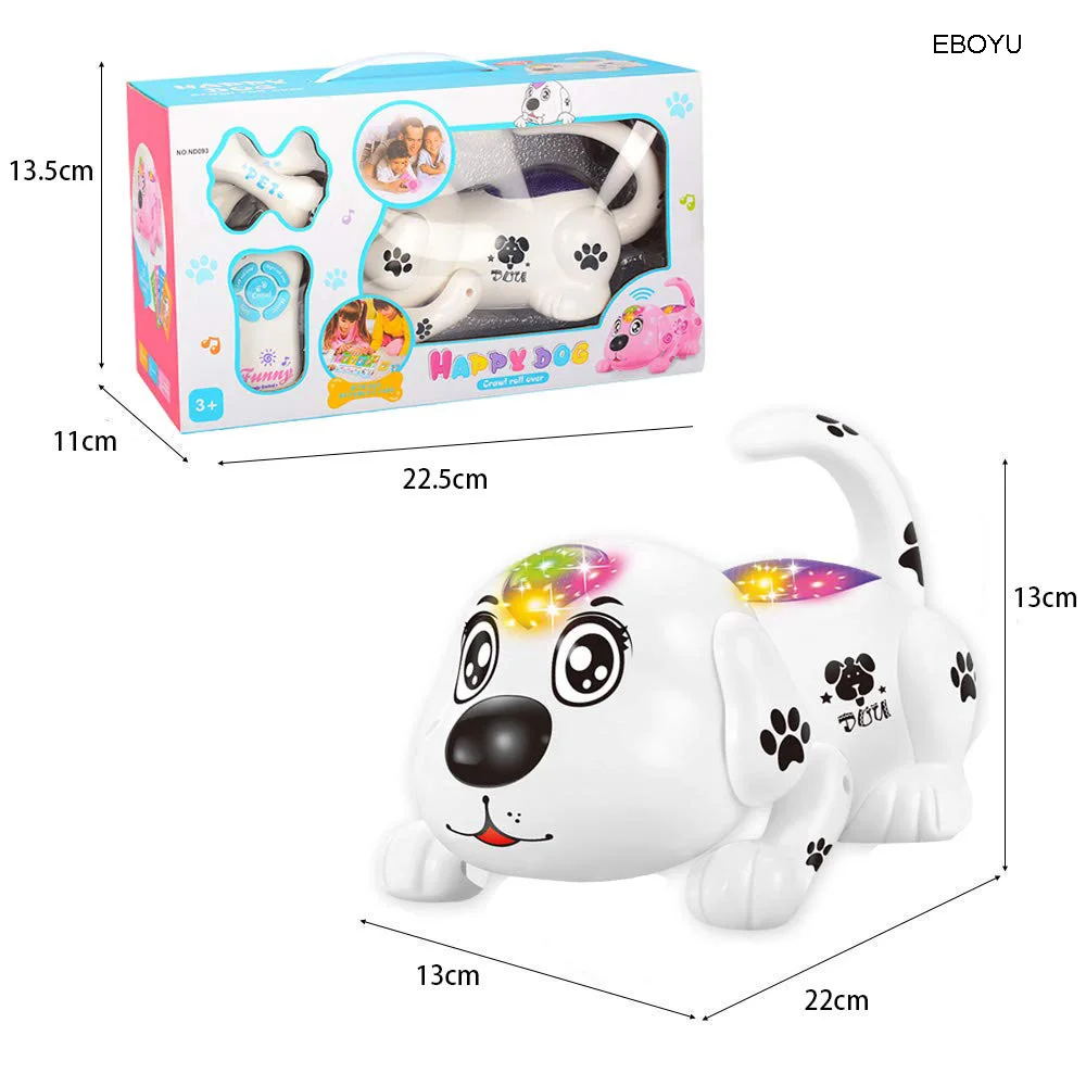 Eboyu Robot Puppy Elektronische Smart Pet Tumble Muziek Speelgoed Kruipen Tumble Speelgoed Shining Hond