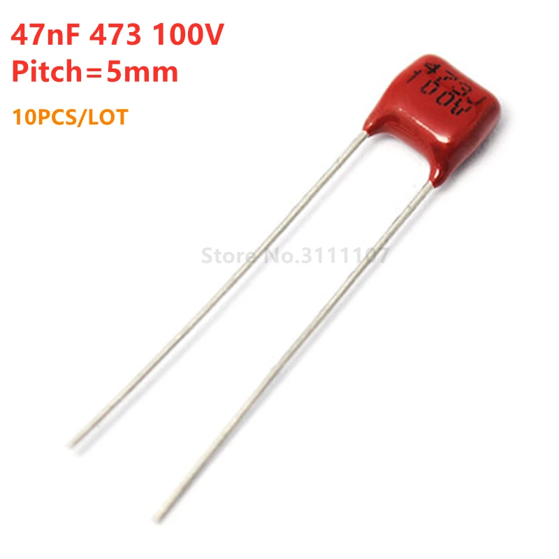 

10PCS/Lot 47nF 473 100V CBB Polypropylene Film Capacitor Pitch 5mm 473 47nF 100V