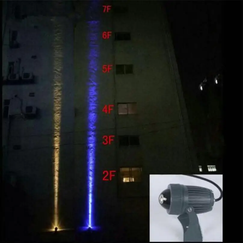 Imagem -05 - Feixe de Luz Led 10w Holofote Conversor Ultra Longo e Estreito à Prova Dágua Iluminação Romana Externa Lâmpada de Projeção