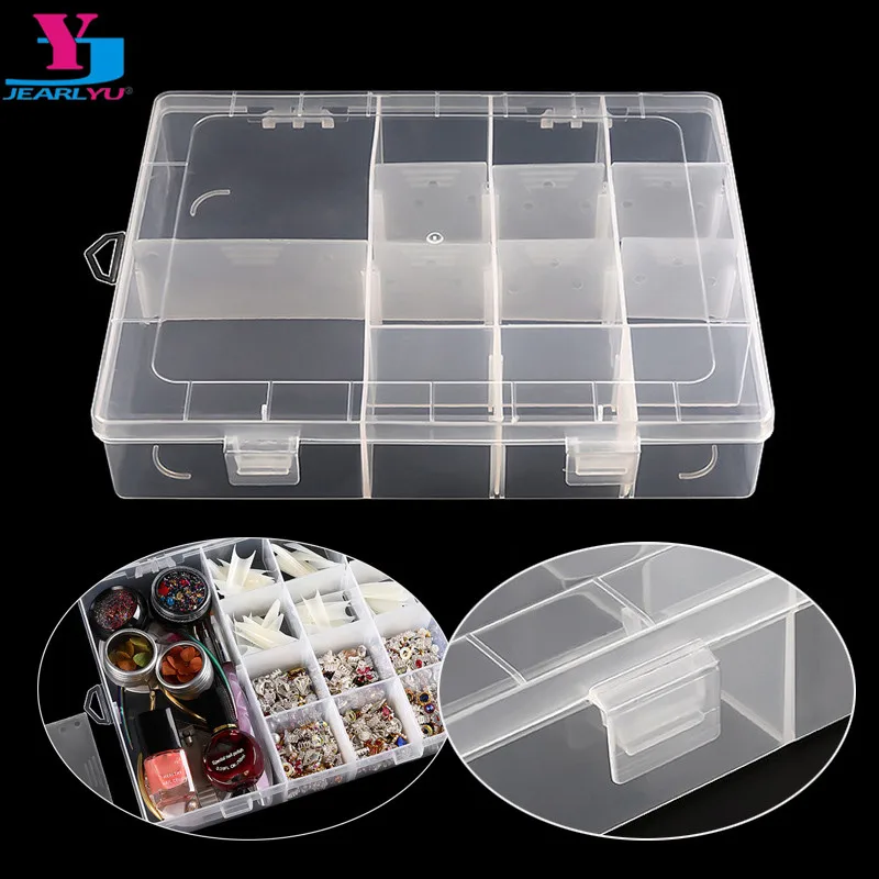 Nail Tips Storage Box Manicure Nail Tool Art Tips Translucent Plastic Jewelry Decoration Box Case Empty Boxes For Press On Nails