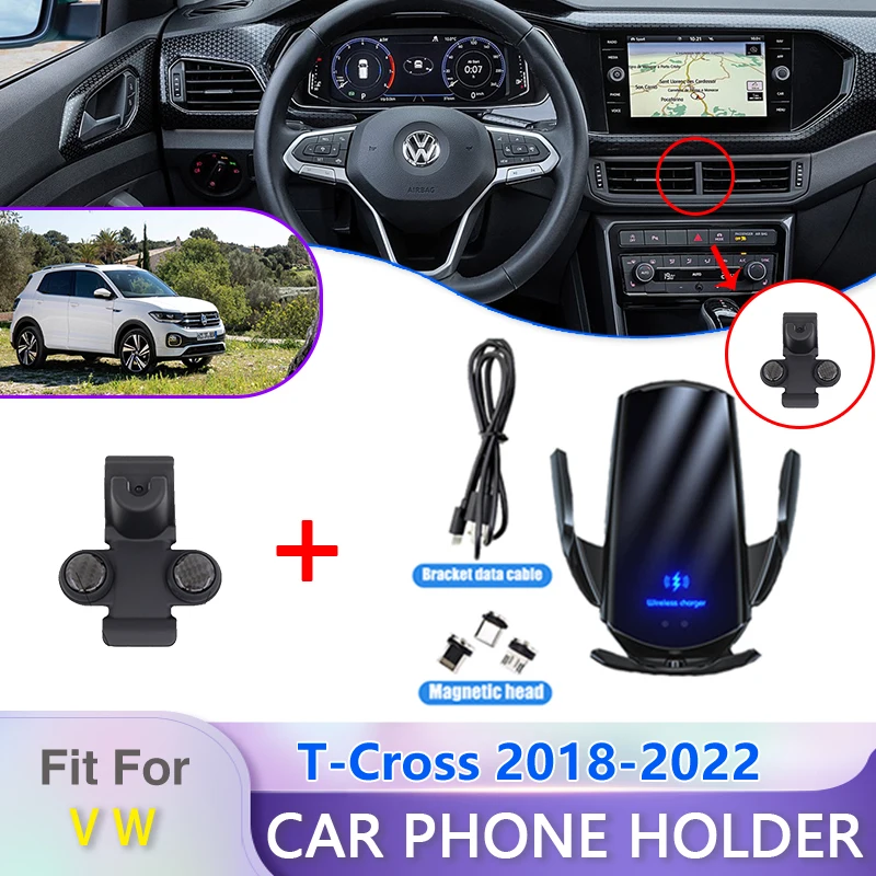 Suitable for Volkswagen VW T-Cross Tcross 2019 2020 2021 2022 Car Phone Holder GPS Holder Bracket Special Accessories For iPhone