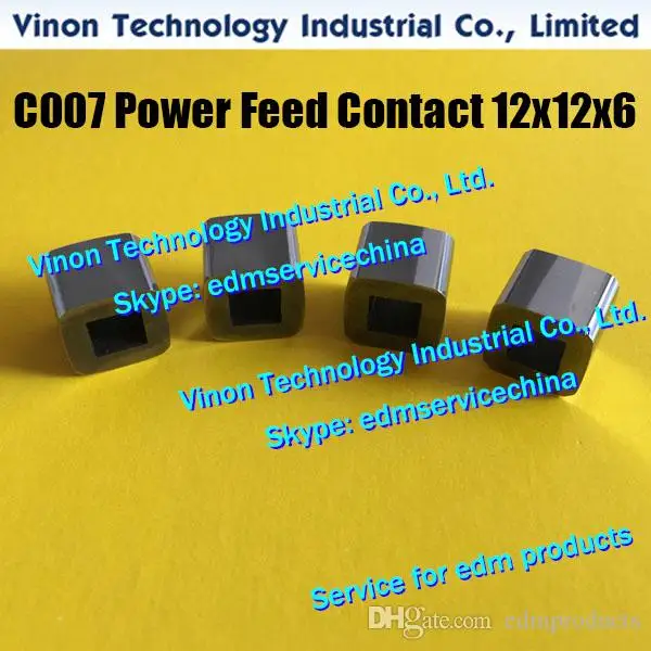 (2pcs/bag) C007 Power Feed Contact 12x12x10x6mm 630.654, 200630654, 200.630.654 for ROBOFIL 2030si, 4030si Upper Current Supply