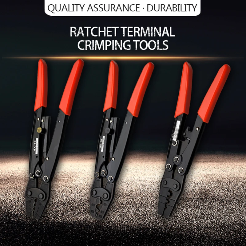 Crimping tools pliers for non-insulated terminals Japanese style Self-locking capacity 0.5mm2-38mm2 electrical hand tools HS-6M