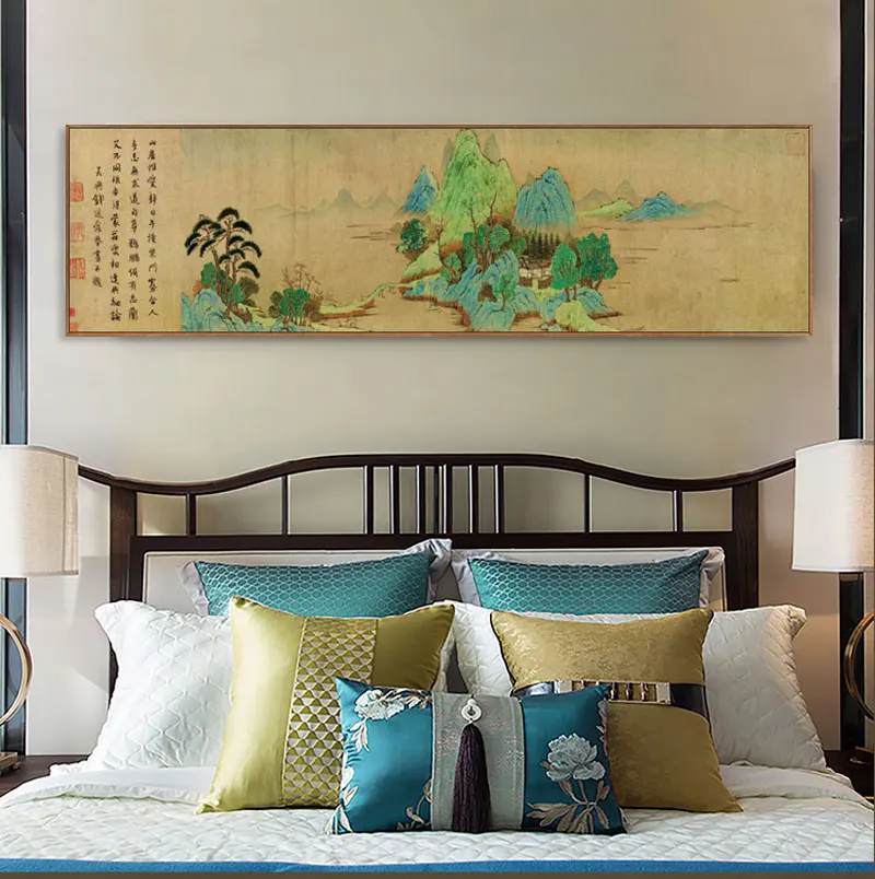 

Chinese style Ink Retro Landscape posters prints canvas paintings wall art for living room decor for bedroom aesthetic Artwork