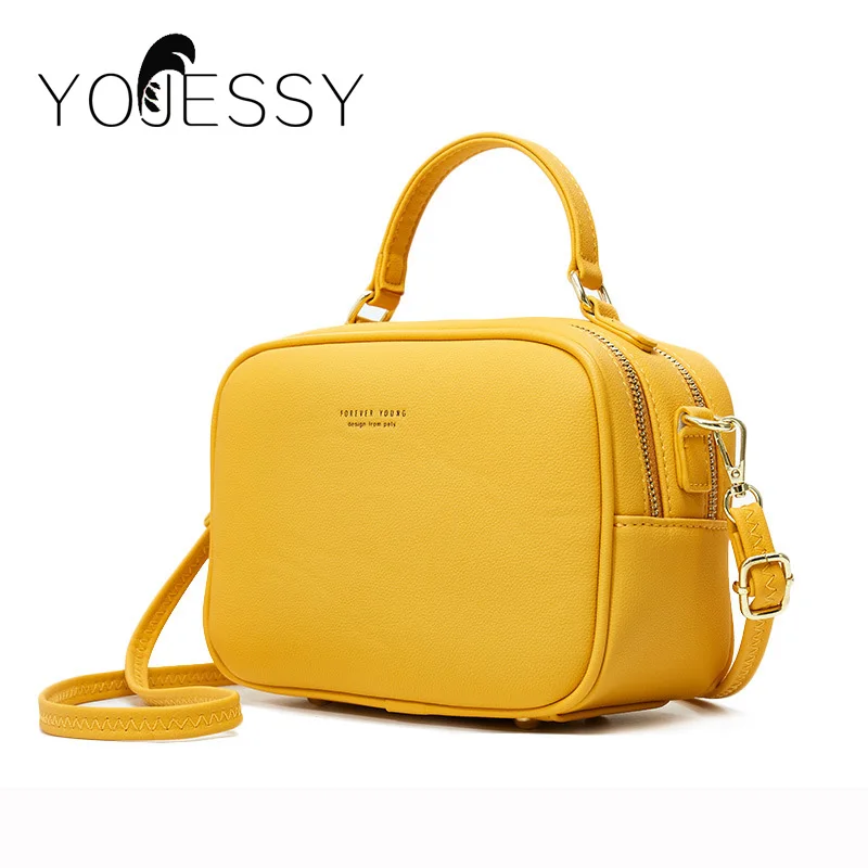 YOJESSY Forever Young Vintage Crossbody PU Leather Shoulder Messenger Bags Fashion Daily Use For Women Wallet HandBags