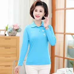 Ruoru Cotton Polo Shirt Women Long Sleeve Shirt Office Work Wear Lady Spring Autumn Top Female Slim