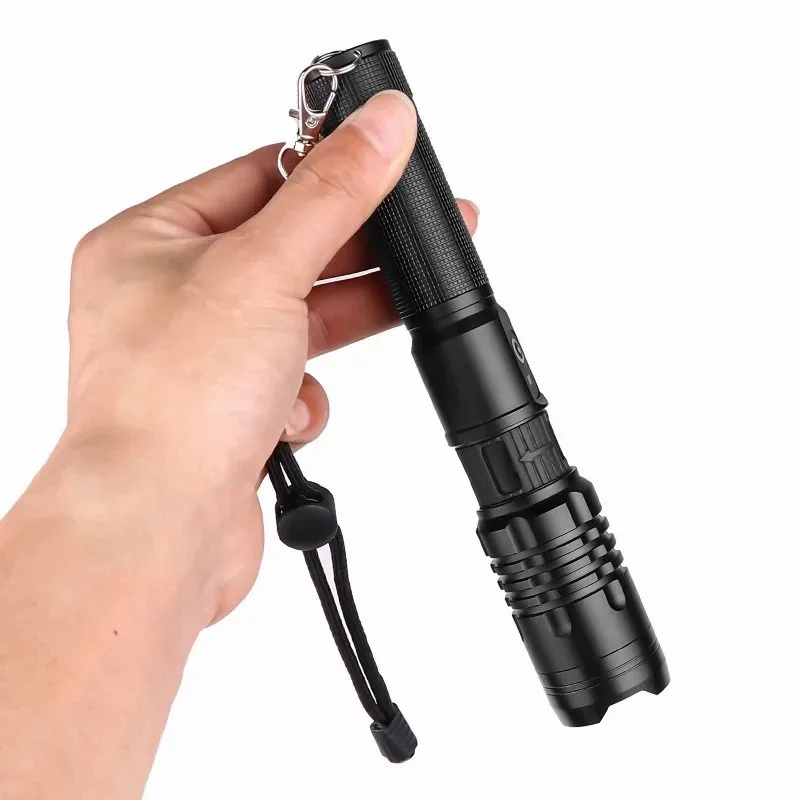 

D2 Led XHP70 Zoomable Xhp50 Flashlight Rechargeable Super Bright Usb EDC Torch Light Lamp Lantern 18650 Battery Out Camping Hand