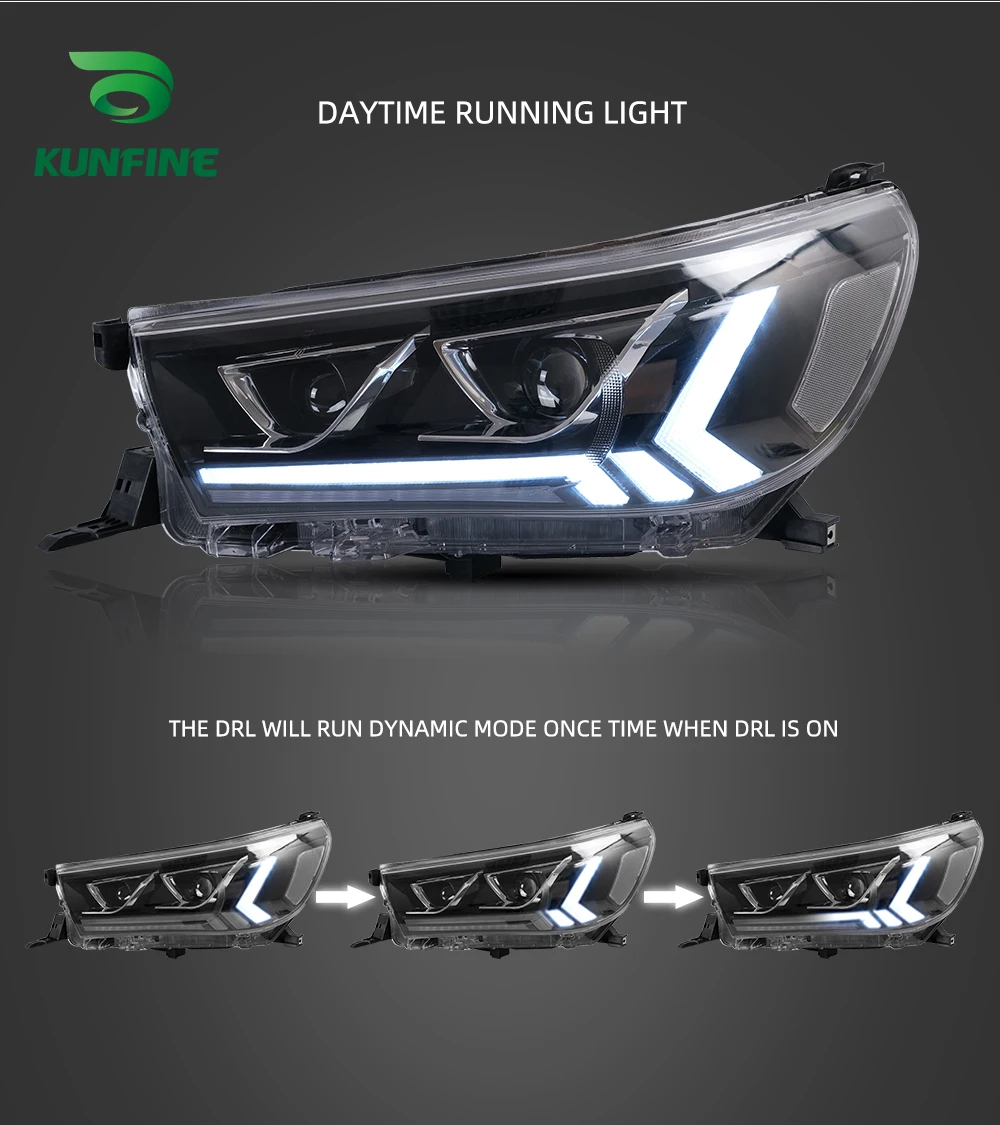 

Car Styling Car Headlight Assembly For Toyota Hilux 2015 2016 2017 2018 2019 LED Head Lamp Car Tuning Light Parts Plug And Play