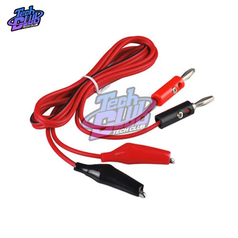 5Pcs 1meter Double Red and Black Banana plug Clips Crocodile Cable Alligator Jumper Wire Test Leads