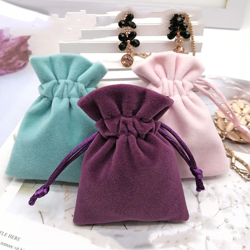 7x9cm Diamond Velvet Fabric Candy Boxes Gift Cases Velvet Soft Small Cosmetic Bag  Sanitary Pads Organizer Pouch Sugar Container