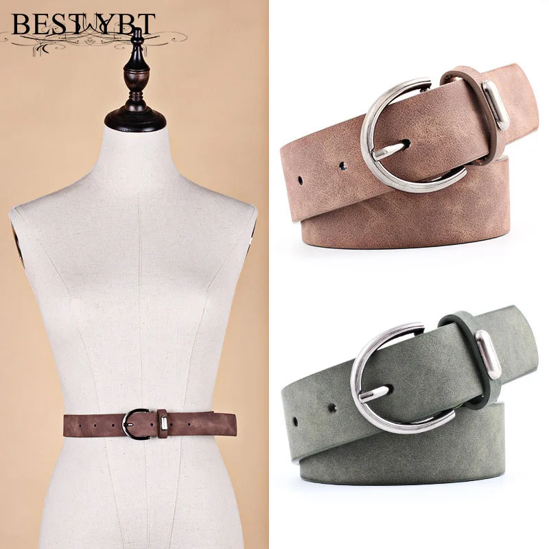 

Best YBT Women Imitation Leather Belt Alloy Pin Buckle Belt New Wide Suede Leather Waist Casual Ladies Women Dresses Belt