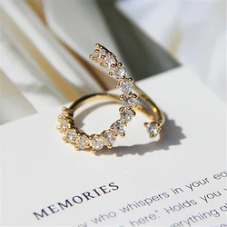 2026 Korea's New Exquisite Temperament Micro Inlay Adjustable Ring Fashion Exaggerated Simple Ring Female Jewelry
