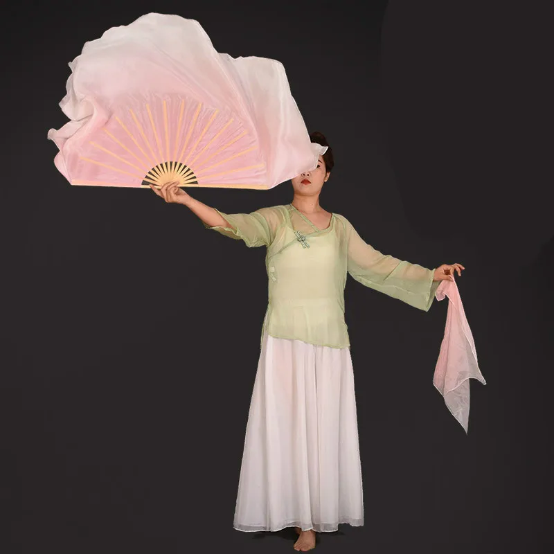 

Classical Dance Special Fan Ventilador Gradient Color Silk Dance Fan Foldable Lengthened Dance Fan Abanicos Para Boda Abanico