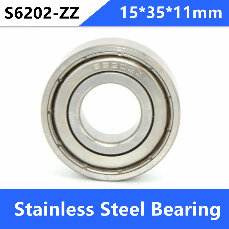 

10pcs/lot ABEC-5 S6202ZZ S6202 ZZ 15*35*11mm Stainless steel Ball bearing Deep Groove Ball Bearings 15x35x11mm 6202