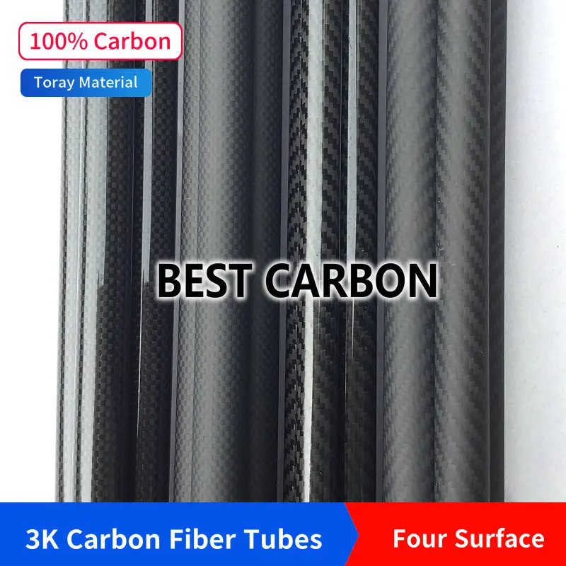 Free shiping OD13 14 15 16 17 18 19 20mm with 500mm length High Quality Twill Matte 3K Carbon Fiber Fabric Wound Tube, CFK TUBE