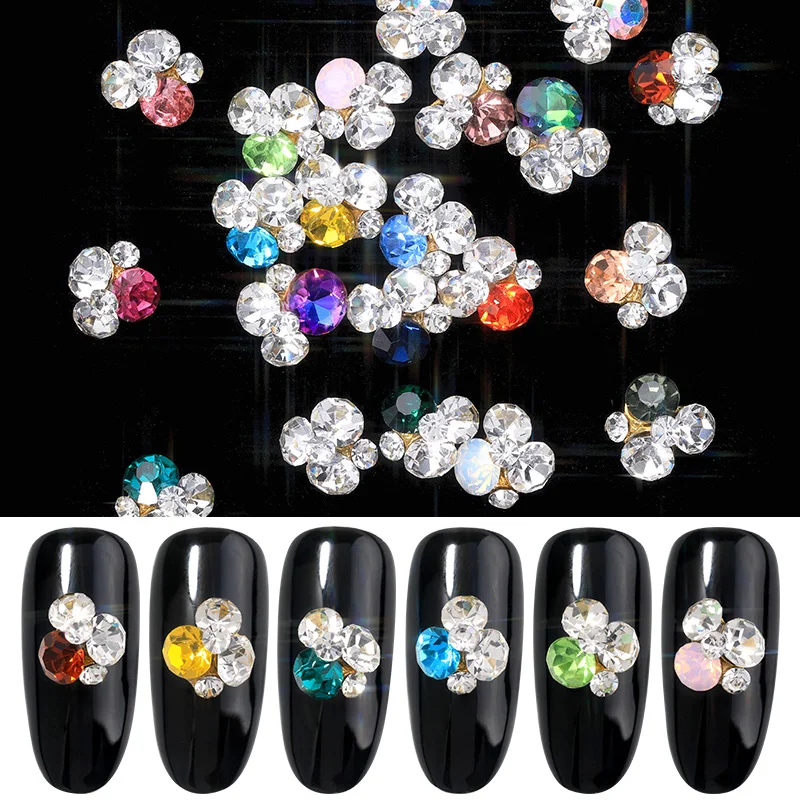 2019 New 10 Pieces Crystal Bead Glossy Nail Rhinestones Alloy Nail Art Decorations Glitter DIY 3D Nail Pendant Jewelry