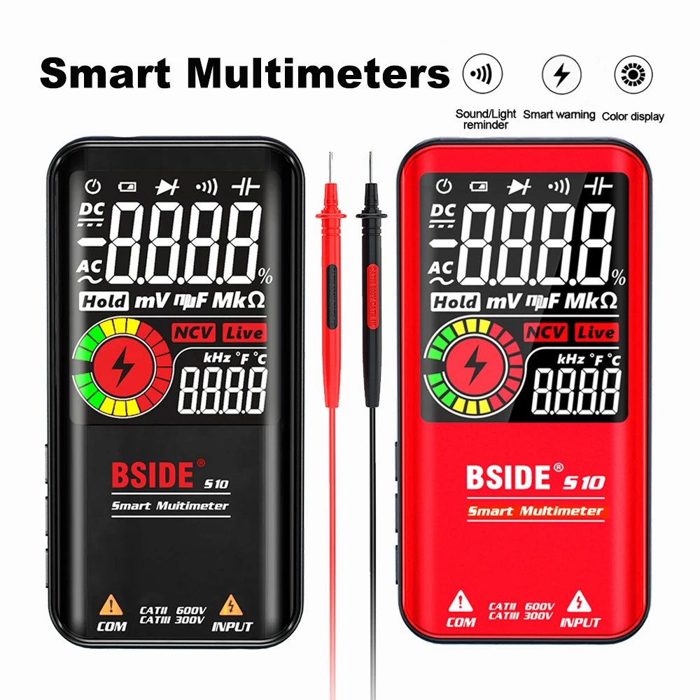 BSIDE Profesional Digital Multimeter 9999counts Smart serie multimetro DC AC Voltage Capacitor Ohm Diode NCV Hz Live wire Tester