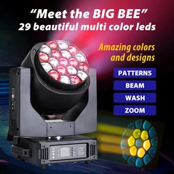 4 pz/pacco 19x15w occhio di ape luce commovente barra luminosa a Led testa mobile Dmx 512 controllo testamobile Zoom fascio Spot lavaggio Dj luci da discoteca partito