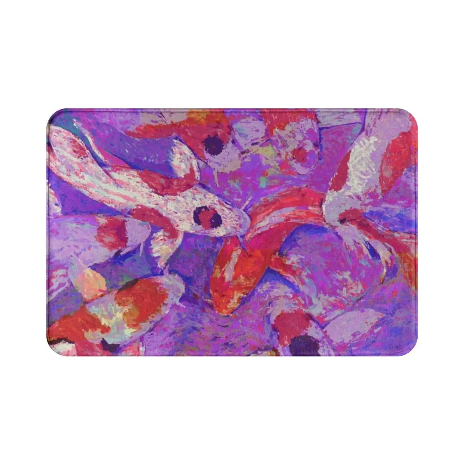 Koi Fish Pond Carpet Mat Rug Cushion Soft Non-Slip Pattern Carp Carps Pond Zen Underwater Fishes Fish Japan Koi Kois