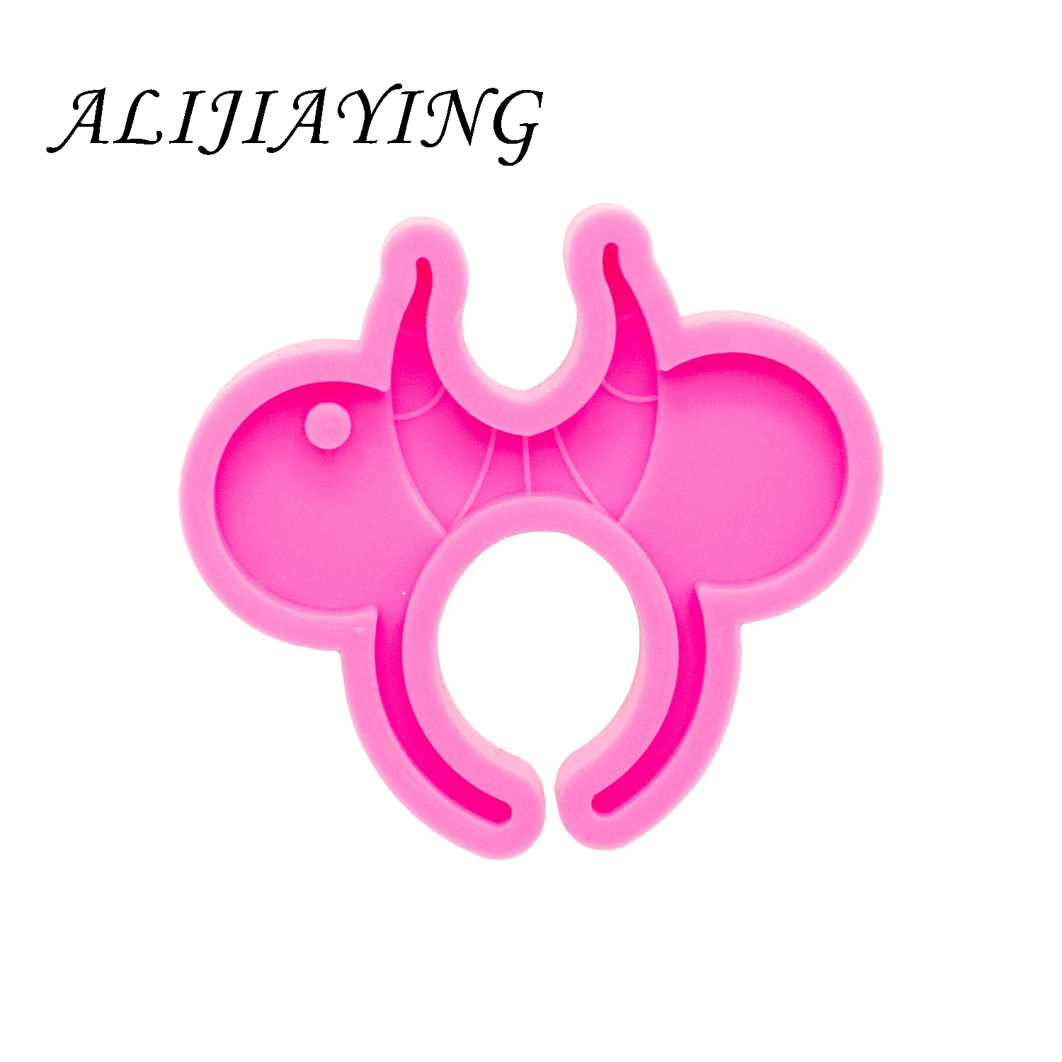 Shiny Keychain Mouse Headband Shape Key Ring Decoration Silicone Mold for DIY Epoxy Resin DY0189