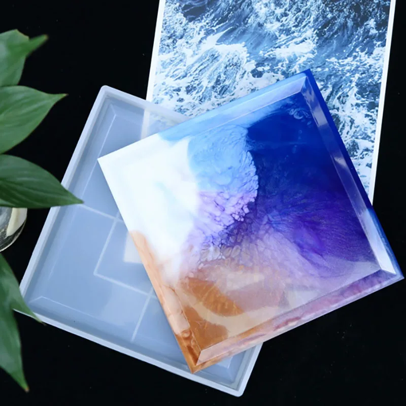 9 Style Large Fluid Square Artist Coaster Silicone Mold for Resin Coaster Making Epoxy Resin Crafts Make Your Own Coaster