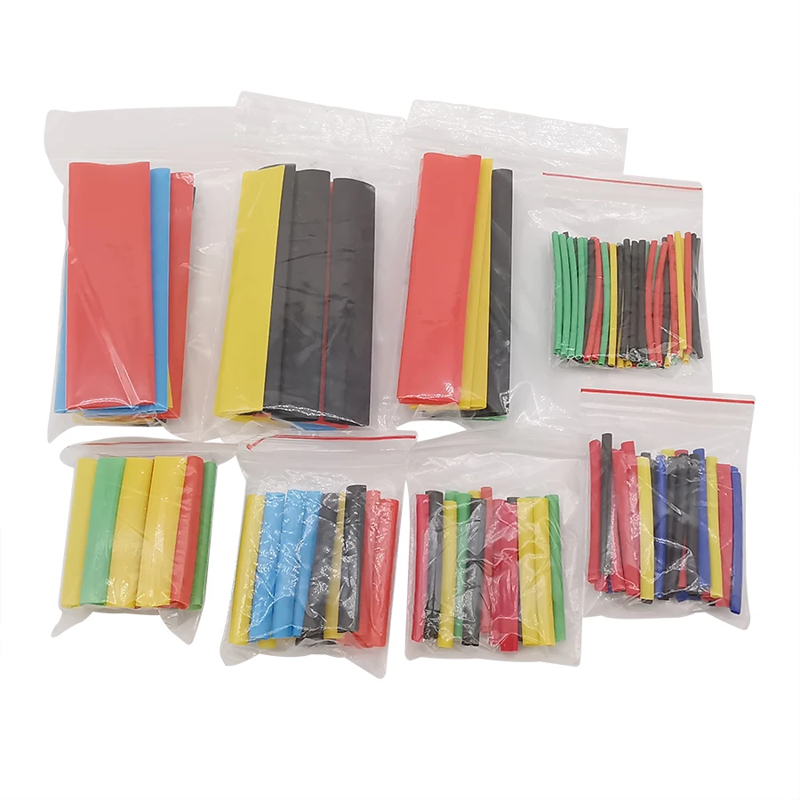 164/328/530 Pcs Heat Shrink Tubing Assorted Polyolefin Tube Sleeve Wrap Wire Insulation Sleeving Colorful Kit