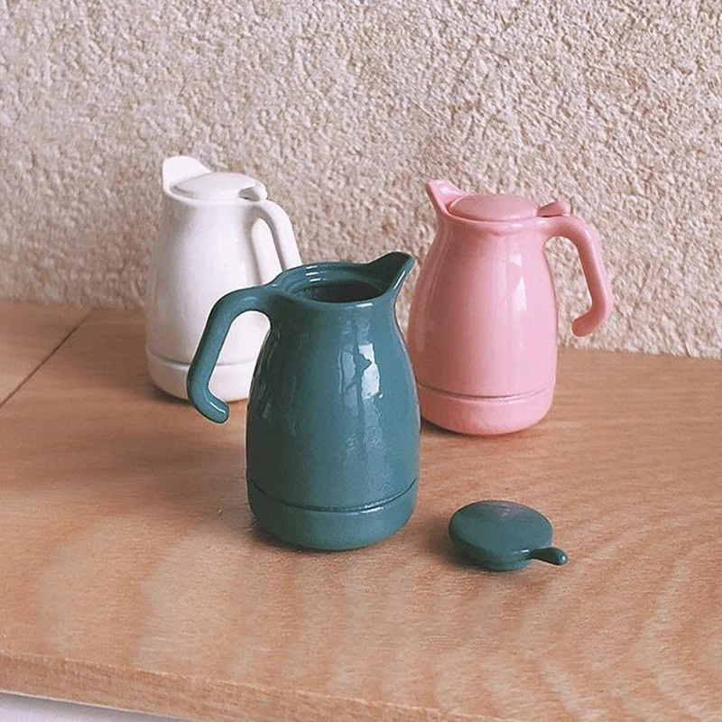 NEW 1PCS 1/12 Scale Miniature Dollhouse Mini Kettle Pot for Blyth Barbies OB11 BJD Doll House Kitchen Play Toys Accessories