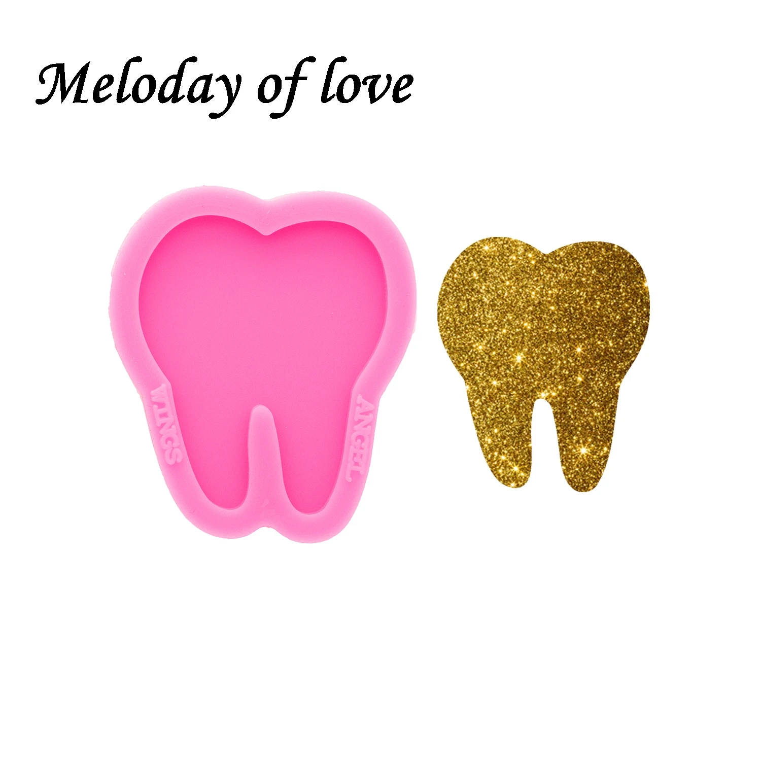 Glossy Silicone Resin Tooth Phone Grip Molds, Epoxy Crafting Mold DIY for Badge Reel Making Jewelry DY0361