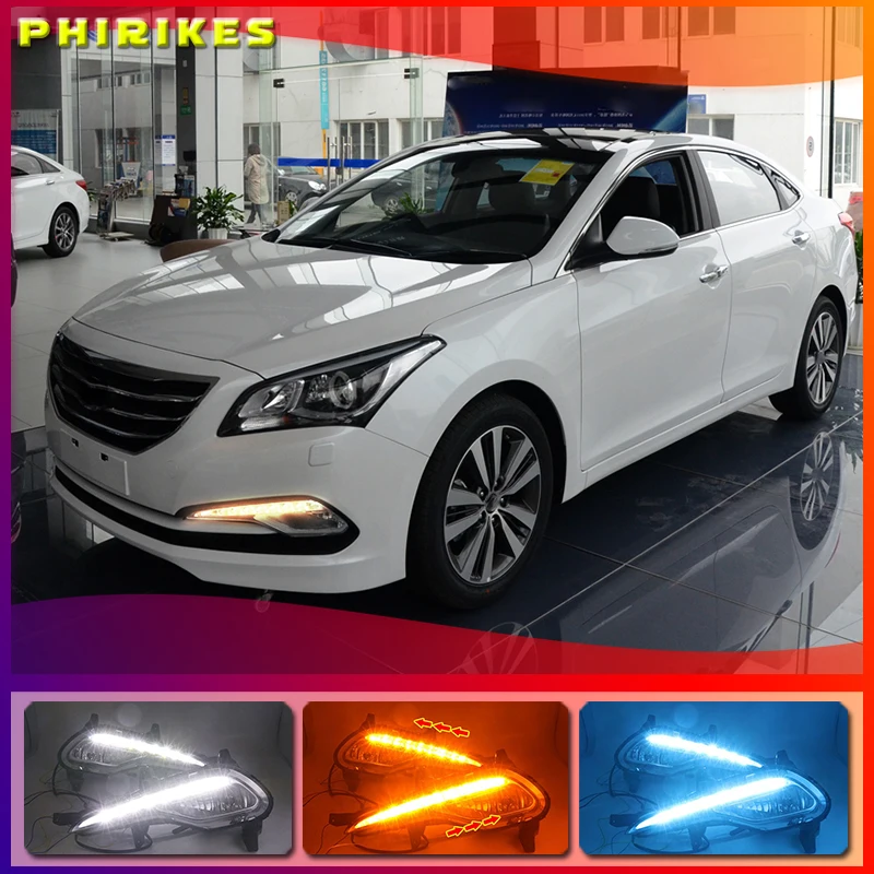 1Pair For Hyundai MISTRA 2014-2016 LED Daytime Running Light Turning Signal Lamp DRL Day Light Front Bumper Fog Light