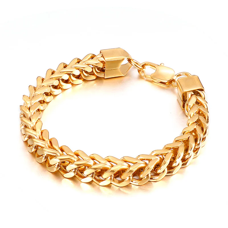 5mm/6mm/8mm Gold Stainless Steel Cool Figaro Link Chain Bracelet  Men Women Boys  Gift