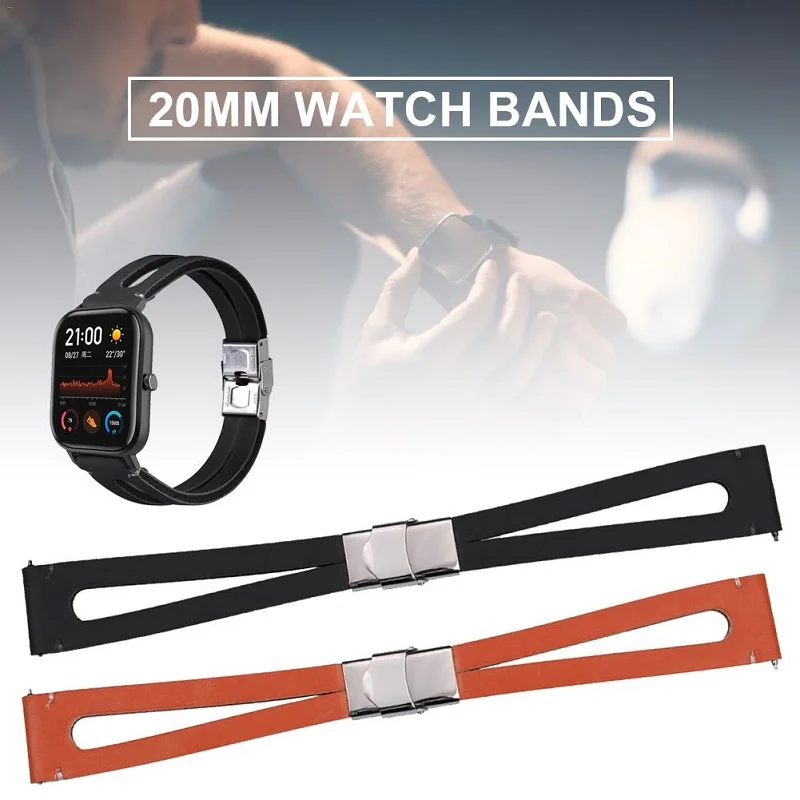 Geschikt Voor Amazfit Gts Lederen Band Universele Retro Eenvoudige Smart Horloge Band