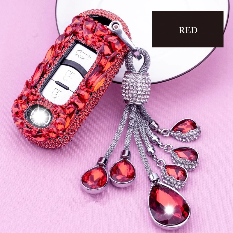 

2018 New Luxury Diamond Key Shell Holder Car Key Case Key Cover case Key Shell For Mazda CX-5 CX-7 Atenza Alexa Auto Accessories