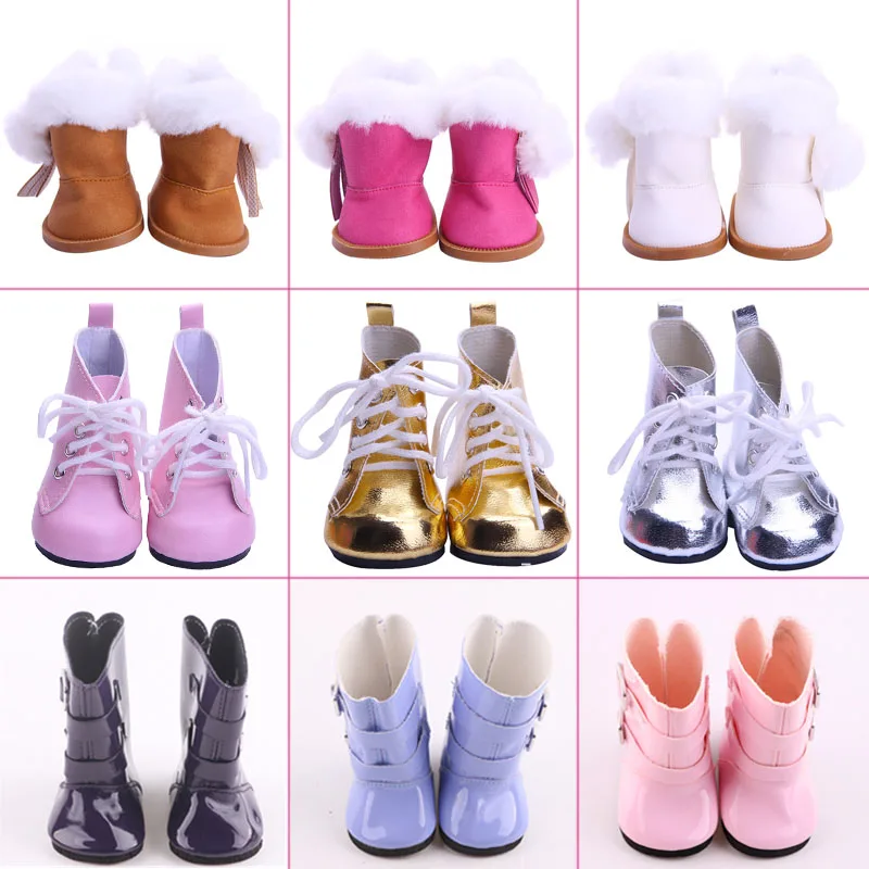 Winter Single Product Boots For 18 Inch American Doll Girls&43 Cm New Born Baby Items,Our Generation Snow Boots,Waterproof Shoes