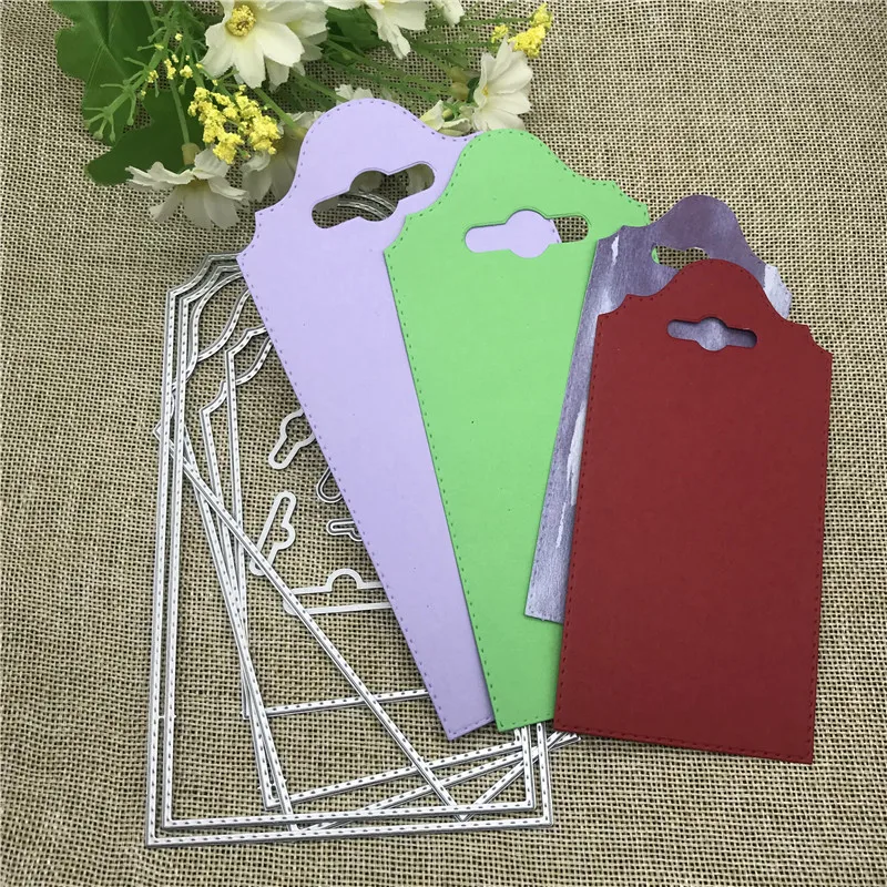 6Pcs Personality wallpaper background tag Metal Cutting Dies For DIY Scrapbooking Album Embossing Paper Cards Decorative Crafts