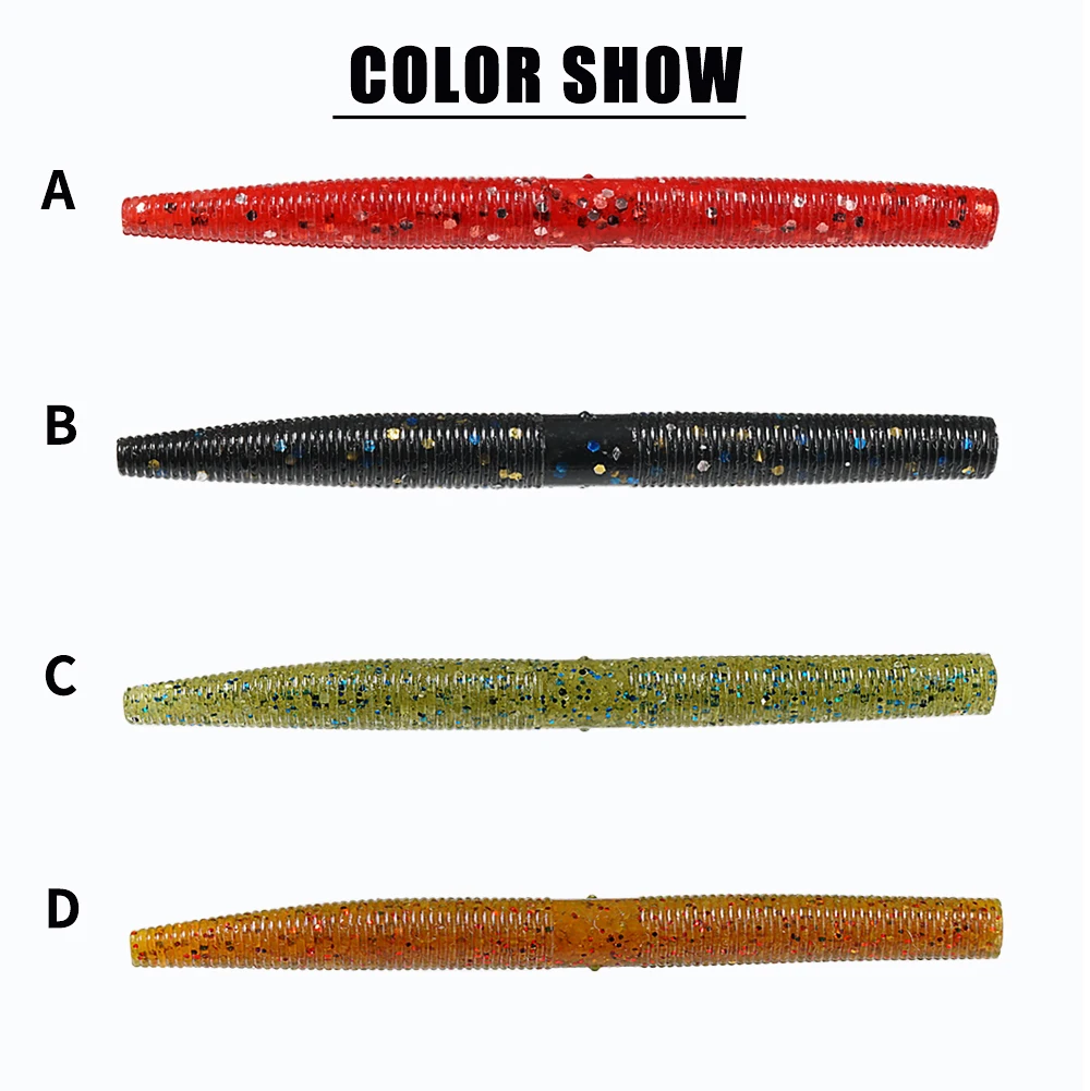SUNMILE  Soft Fishing Lure 3/4inch Senko Worm Neko Rig  Lures Artificial Bait Silicone Shad Lure For Bass Fishing view 5