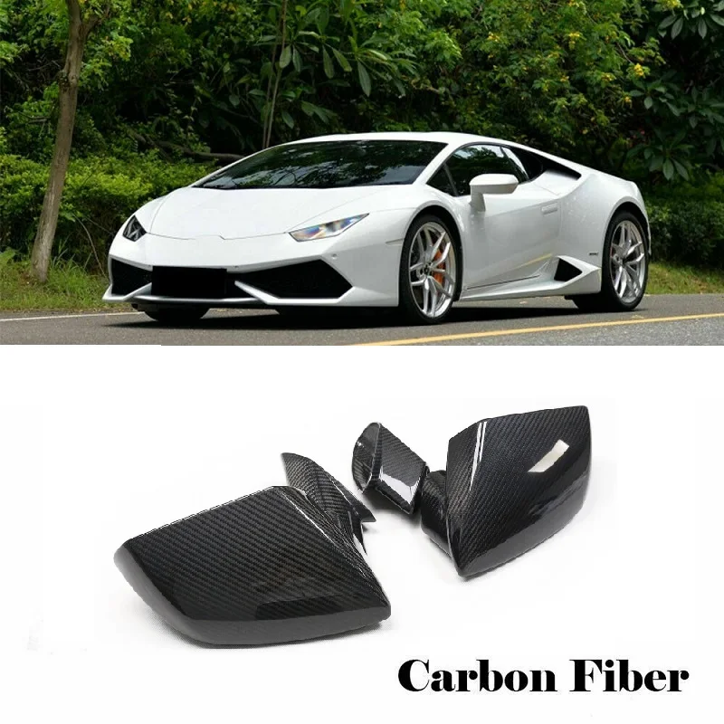 

Dry Carbon Fiber Car Side Mirror Cover Caps Fit For Lamborghini Huracan LP580 LP600 LP610 LP620 2014-2019 Replacement