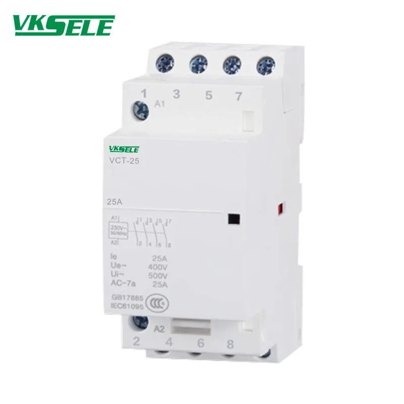 Modular Wiring Diagram VCT-25 4NO Electrical 4P 25A VCT Din Rail Contactor