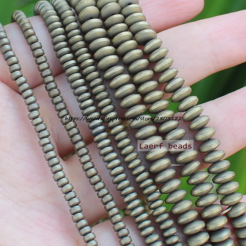 Natural Hematite Matte Pyrite Rondelle 2x3-3x8mm Loose beads,For DIY Jewelry Making !We provide mixed wholesale for all items!