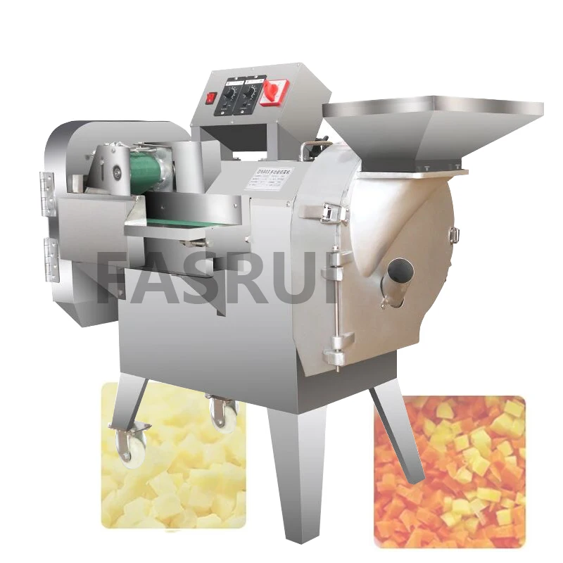 Double Machine Head Vegetable Cutter Multi-Functional Automatic Fruit Vegetable Potato Radish Slices Vegetable Cutting Machine