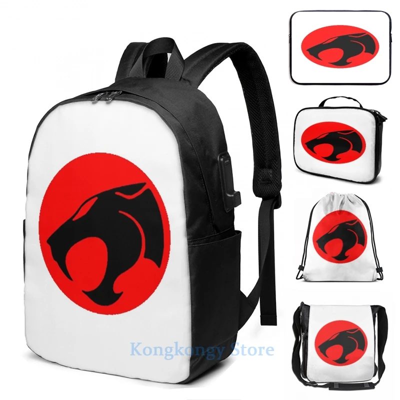 Funny Graphic print Logo Thundercats USB Charge Backpack men School bags Women bag Travel laptop bag