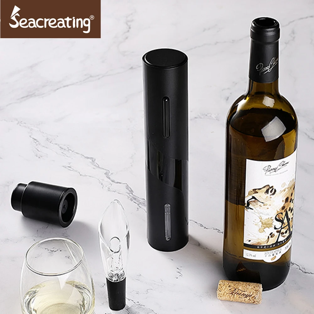 

Electric Wine Opener Battery Powered Operated Cordless Automatic Wine Openers Electric with Foil Cutter Corkscrew, Wine Aerator