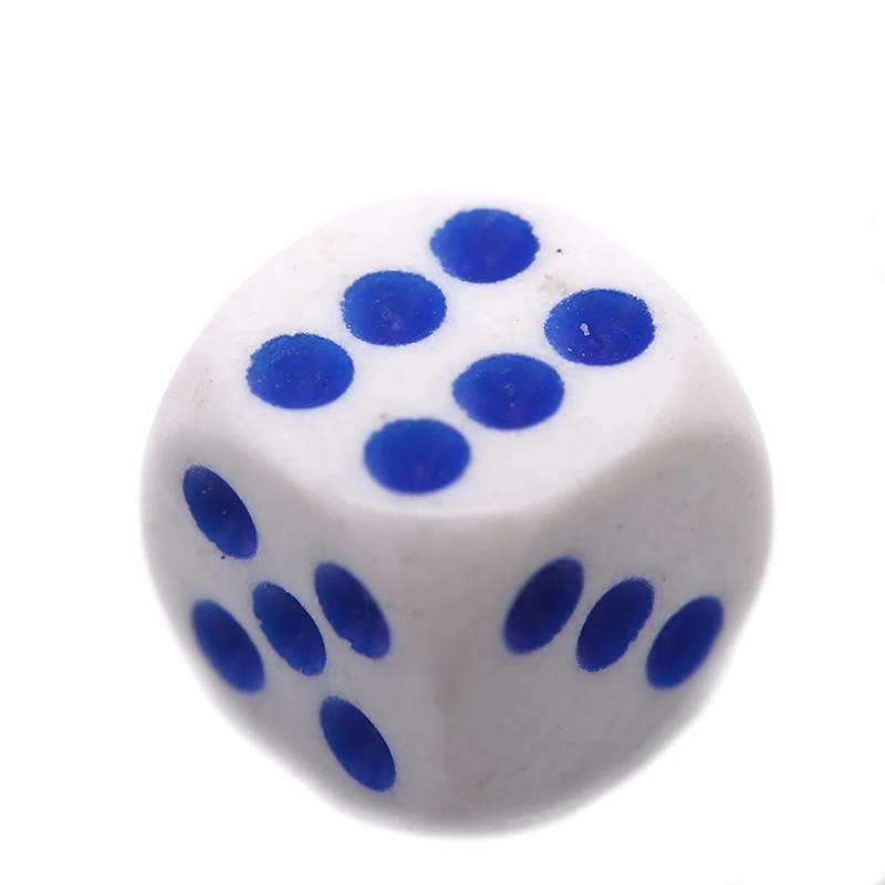 6 pces 10mm acrílico branco canto redondo dados claro beber dados mesa portátil jogo de jogo venda quente