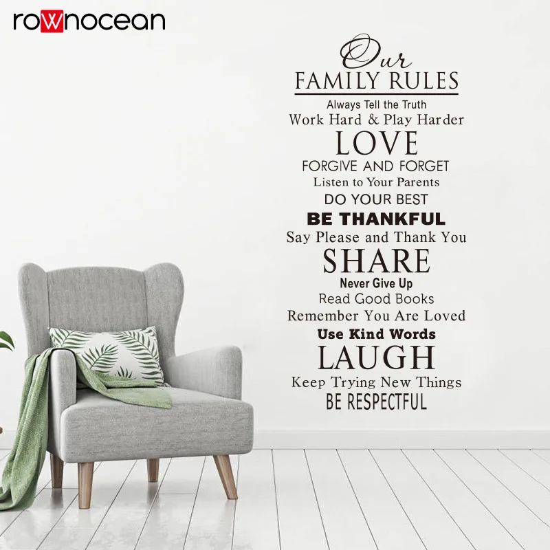 Family Rules Wall Stickers quotes Love Do Your Best for Wall Art Vinyl Stickers Home Decoration Wallpaper murals E530