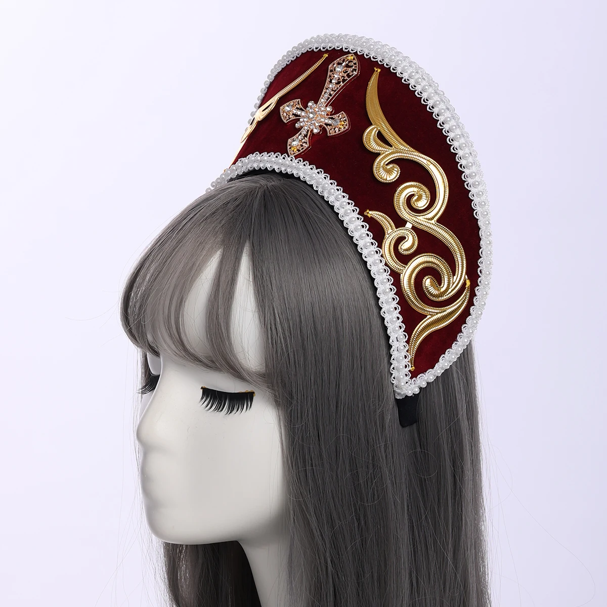 Mittelalterlichen Königlichen Tudor Krone Stirnband Handgemachte Lolita Reines Haar Retro Cosplay Gothic Gericht Kopfschmuck